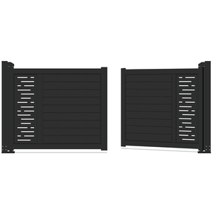 Puerta de aluminio Ace, cercas de jardín de aluminio <span class=keywords><strong>y</strong></span> bisagras de puertas, puerta de entrada de aluminio de doble oscilación <span class=keywords><strong>con</strong></span> listón de <span class=keywords><strong>madera</strong></span> - Product Image 1