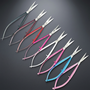 Ciseaux à cuticules professionnels RMI en acier inoxydable, lame droite, manche thermolaqué, offre de marque privée - Product Image 1