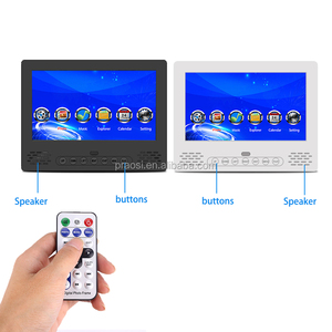 Cadre photo numérique <span class=keywords><strong>de</strong></span> 7 pouces avec nouveau design boutons <span class=keywords><strong>avant</strong></span> té<span class=keywords><strong>l</strong></span>écommande lecture vidéo MP4/AVI Audio MP3 caractéristiques fonction d'horloge - Product Image 3