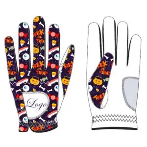 Nova Alta Qualidade Venda Quente Luvas Engraçadas Golf Pu Couro Custom Made Luvas De Golfe Logotipo Personalizado Atacado Cool Golf Glove