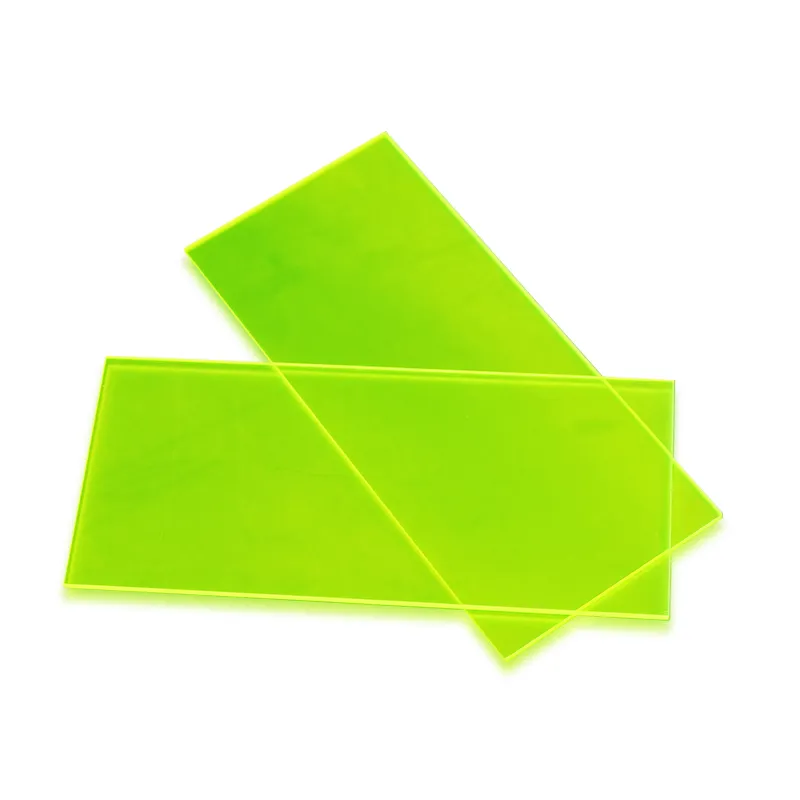 Neon hijau 3mm/5mm akrilik lembar disesuaikan, transparansi tinggi akrilik, disesuaikan Plexiglass Lembar pengolahan,