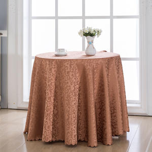 Taplak meja hotel desain modern, taplak meja penutup meja jacquard kait tunggal bulat dekorasi pesta - Product Image 5