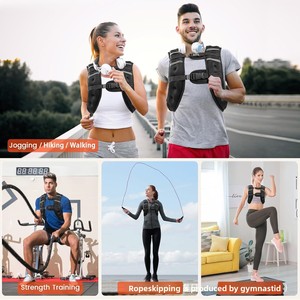 Gilet lesté confortable en néoprène robuste avec épaulettes rembourrées, rempli de sable de fer, pour la course à pied, le fitness et l'entraînement de force - Product Image 3