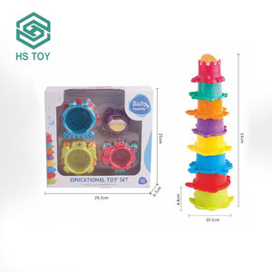 एच एस खिलौना 2023 नए आइटम पानी खिलौना किट बुलबुला Guppies बच्चे बाथरूम बाल्टी खिलौने बच्चे Stacking कप के साथ 8 PCS - Product Image 2