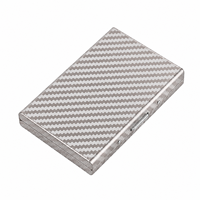 Dompet Kartu Kredit RFID Blocking Stainless Steel 10 Slot dengan Tombol Logam, Logo Custom, Hadiah Promosi Perusahaan, OEM