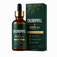 Gouttes de chlorophylle liquide 60 ml, chlorophylline de sodium-cuivre standardisée 100 mg pour le soutien de la santé immunitaire et cutanée, en vrac