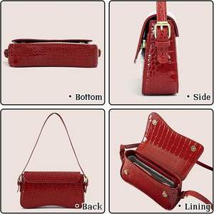 Bolso de Hombro Impermeable Ecológico Personalizado para Mujer, Bolso Bandolera de Piel Vegana con Textura de Cocodrilo, Bolso de Mano Clásico Retro con Cremallera - Product Image 2