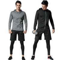 Vêtements de sport pour hommes, veste à capuche zippée, fine, respirante, à séchage rapide, en polyester, décontractée, pour le basketball et la course à pied