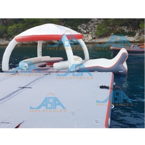 Plataforma Flotante Inflable para Agua con Sombra y Asientos |   Plataforma Flotante Modular para Yates, Playas y Parques Acuáticos - Product Image 3