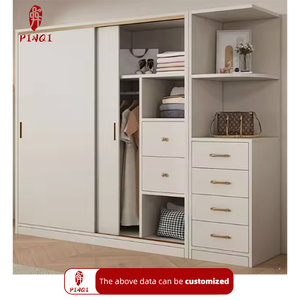 Puerta corredera blanca personalizada, <span class=keywords><strong>armario</strong></span> de <span class=keywords><strong>almacenamiento</strong></span> moderno, <span class=keywords><strong>armario</strong></span> blanco Simple moderno, amplio <span class=keywords><strong>almacenamiento</strong></span> para organización de dormitorio - Product Image 2