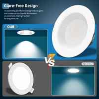 Luz LED Empotrable Comercial de 6, 8 y 10 Pulgadas, 40W/30W/20W, CCT Ajustable 2.7/3/3.5/4/5K, 120-347VAC, Regulable, Stock en EE. UU.