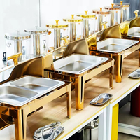 Plat de service chauffant de luxe noir en acier inoxydable pour buffet, idéal pour les mariages et événements – Vente chaude