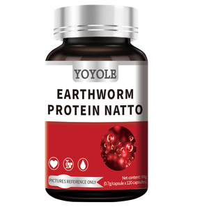 مكمل غذائي من بروتين الديدان الأرضية المخمرة بالناتو الأحمر للبالغين، لصحة الأوعية الدموية والقلب والأوعية الدماغية، وتعزيز المناعة - Product Image 1