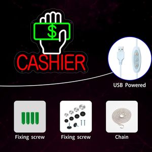 Letreros de Caja Registradora LED de Neón, Regulables, Alimentados por USB, Luz Ambiental, Decoración para Escaparates, Luz Indicadora de Calle, Personalizables, 5v - Product Image 2
