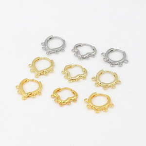 Geometric Earring <b>Clips</b> With Five Rings Mixed Shapes Copper Plated For Earring Making DIY Jewelry Findings A39 - Product Image 2