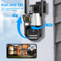 Caméra de sécurité IP WiFi extérieure 4K HD à double objectif 8MP PTZ avec double écran et suivi automatique sans fil