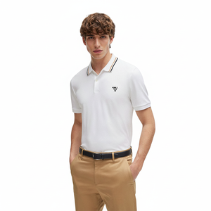 Camiseta Polo de Alta Calidad para Hombre, Algodón, Logotipo Personalizado, Lisa, en Color Blanco - Product Image 1