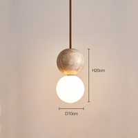 Lampe suspendue Camille en verre sphérique en travertin de style minimaliste Wabi-sabi nordique, production en gros, directement de l'usine
