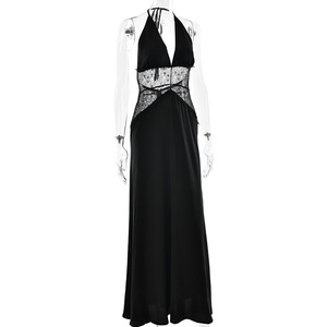 Viral Figure-Flattering Deep V Satin Maxi <strong>Dress</strong> - Halter Neck, Waist-Cinching, <strong>Seductive</strong> <strong>Evening</strong> Gown - Product Image 1