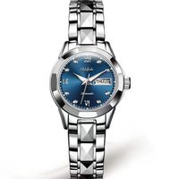 Montre à quartz Aili Feida pour femme, boîtier en alliage, bracelet en acier inoxydable, 9 mm, étanche, lumineuse, ultra-fine, double fermoir papillon, style professionnel