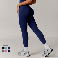 Nouveau Legging de Yoga Sans Couture à Séchage Rapide et Respirant, Taille Haute Croisée, Effet Push-Up, pour la Course et le Fitness