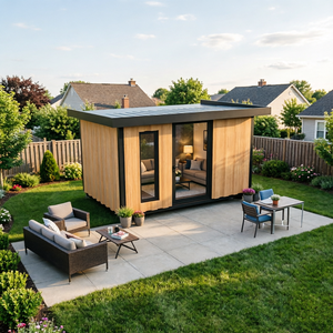 Casa <span class=keywords><strong>de</strong></span> Huéspedes Prefabricada <span class=keywords><strong>de</strong></span> Montaje Rápido para Jardín o Patio Trasero, Cabaña para Recepción Diaria o Espacio <span class=keywords><strong>de</strong></span> Ocio Privado - Product Image 6