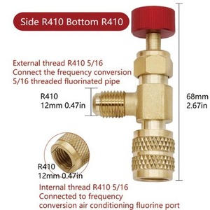 R22 R410a Refrigerant Safety Valve Adapter 1/4 In External Thread For <b>Air</b> <b>Conditioning</b> Fluorine <b>Pipe</b> Connection - Product Image 4