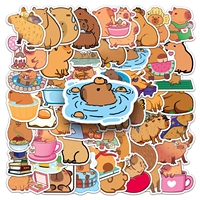 Paquete de 50 bonitas pegatinas capybaras animales de dibujos animados decorados botella de agua funda de teléfono pegatinas de dibujos animados de computadora