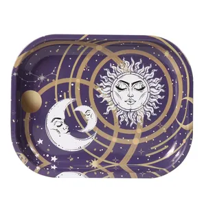 ถาดกลิ้งโลหะแบบปรับแต่งได้ถาดใส่บุหรี่พิมพ์ลายเต็มรูปแบบใหม่อุปกรณ์เสริมสำหรับการสูบบุหรี่สมุนไพร - Product Image 4