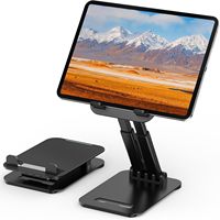 Support de tablette pour iPad, support de tablette réglable pour bureau, support d'écran portable pliable compatible avec les tablettes de 4 à 16 pouces
