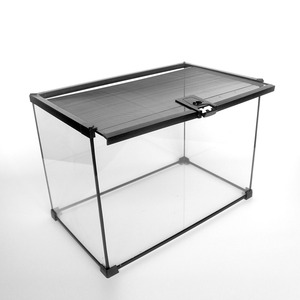 Top Open Amphibious Reptile Glass Terrarium | Reptile Rainforest Tank | Stackable Reptile Terrarium