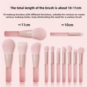 Juego <span class=keywords><strong>de</strong></span> 10 brochas <span class=keywords><strong>de</strong></span> maquillaje tipo caramelo con mango <span class=keywords><strong>de</strong></span> plástico <span class=keywords><strong>para</strong></span> colorear, difuminar rubor, sombra <span class=keywords><strong>de</strong></span> ojos y <span class=keywords><strong>contorno</strong></span>, ¡el más vendido! - Product Image 4