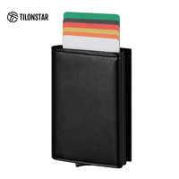 TILONSTAR Dompet aluminium TG203, dompet Pop-up kustom, kartu RFID & pemegang kredit, dompet hadiah bisnis pria
