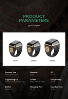 Vente en gros Iqibla Smart Ring Prière musulmane Électronique Numérique Zikr Ring Smart Tasbeeh Compteur Écran tactile Islamique