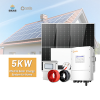 Solis Solar Energy System Complete Kit 5KW 10kWh MPPT Controller Monocrystalline IP66 High Frequency Home Grid LiFePO4 Battery