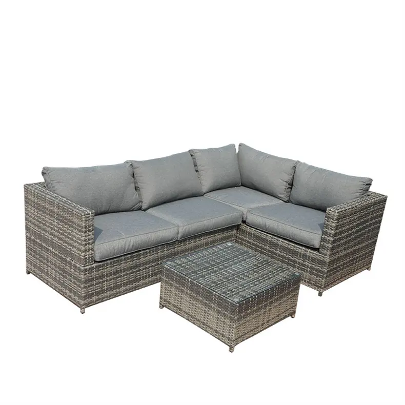 Canapé de jardin en rotin, ensemble en osier, mobilier moderne avec coussin