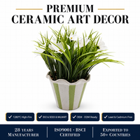 Pot Bunga Krisan Putih Kecil Buatan Tangan Terinspirasi Desain, Tanaman Realistis dalam Pot Plastik Modern 29cm, Barang Dekorasi