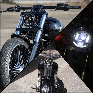 Phare LED OVOVS 5,75 pouces (5 3/4 pouces) avec DRL blanc pour Harley-Davidson Dyna Sportster Iron 883 Low Rider Street <span class=keywords><strong>Bob</strong></span> Softail - Product Image 3