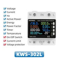 Compteur de puissance intelligent WiFi Tuya, protection contre les surtensions, relais, disjoncteur, compteur d'énergie kWh, thermomètre, Smart Life, monophasé