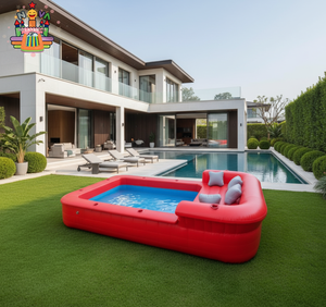 <span class=keywords><strong>Piscine</strong></span> familiale gonflable en PVC personnalisée OEM CE EN14960 avec sièges intégrés et porte-gobelets - Product Image 4