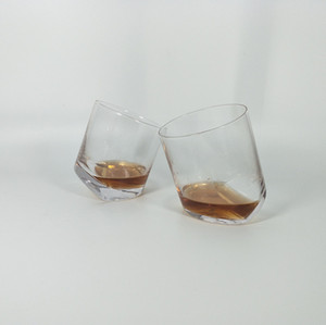Verre à whisky épais de 350 ml, verre à whisky en cristal soufflé à la bouche, fond incliné, verre à whisky en forme de coin, sans plomb - Product Image 3