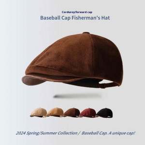 British Retro Newsboy Unisex <b>Forward</b> Cap Slim <b>Face</b> 2024 Autumn Winter New Literary Duckbill Beret Casual Wear 3D Embroidery - Product Image 2