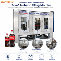 Machine de remplissage automatique de boissons gazeuses 24000 BPH, ligne de production 3 en 1 pour le lavage, le remplissage et le bouchage de bouteilles PET
