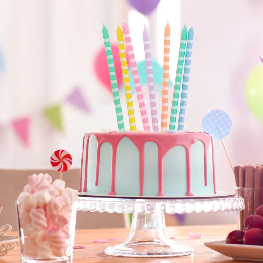 Happy Birthday Candle Ideas for Kids Diy Striped Cake Ornaments Striped Candles