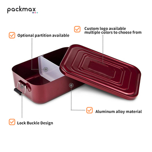 Aluminum Alloy <b>Kids</b> Bento <b>Box</b>, Student Lunch Container, Food-Grade Outdoor Picnic <b>Storage</b> <b>Box</b>, Wholesale - Product Image 4