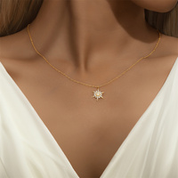 Nouvelle arrivée 925 tendance ronde géométrie Zircon 18K collier jeune fille