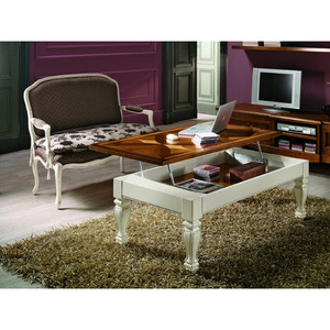 Convertibile quadrifoglio Vintage intarsio tavolino Rising Top classico soggiorno mobili per uso d'ingresso in legno MDF stile - Product Image 1