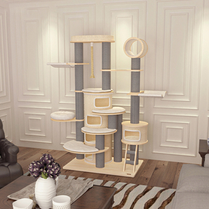 HC bingkai panjat kucing mewah super besar impor kayu solid kucing villa furnitur & tiang penggaruk - Product Image 2