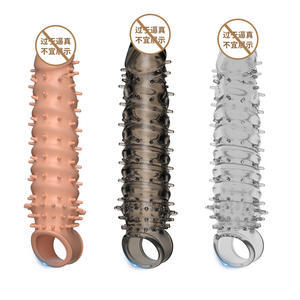 Funda para Pene de 23 cm, Retrasa la Eyaculación, Venta al por Mayor, Funda de Silicona Plástica Barata, Extensión de Pene Natural - Product Image 3