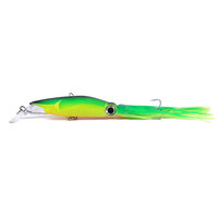 Grosir umpan Jig plastik keras 14CM 40G dengan rok panjang umpan renang untuk memancing air asin air tawar